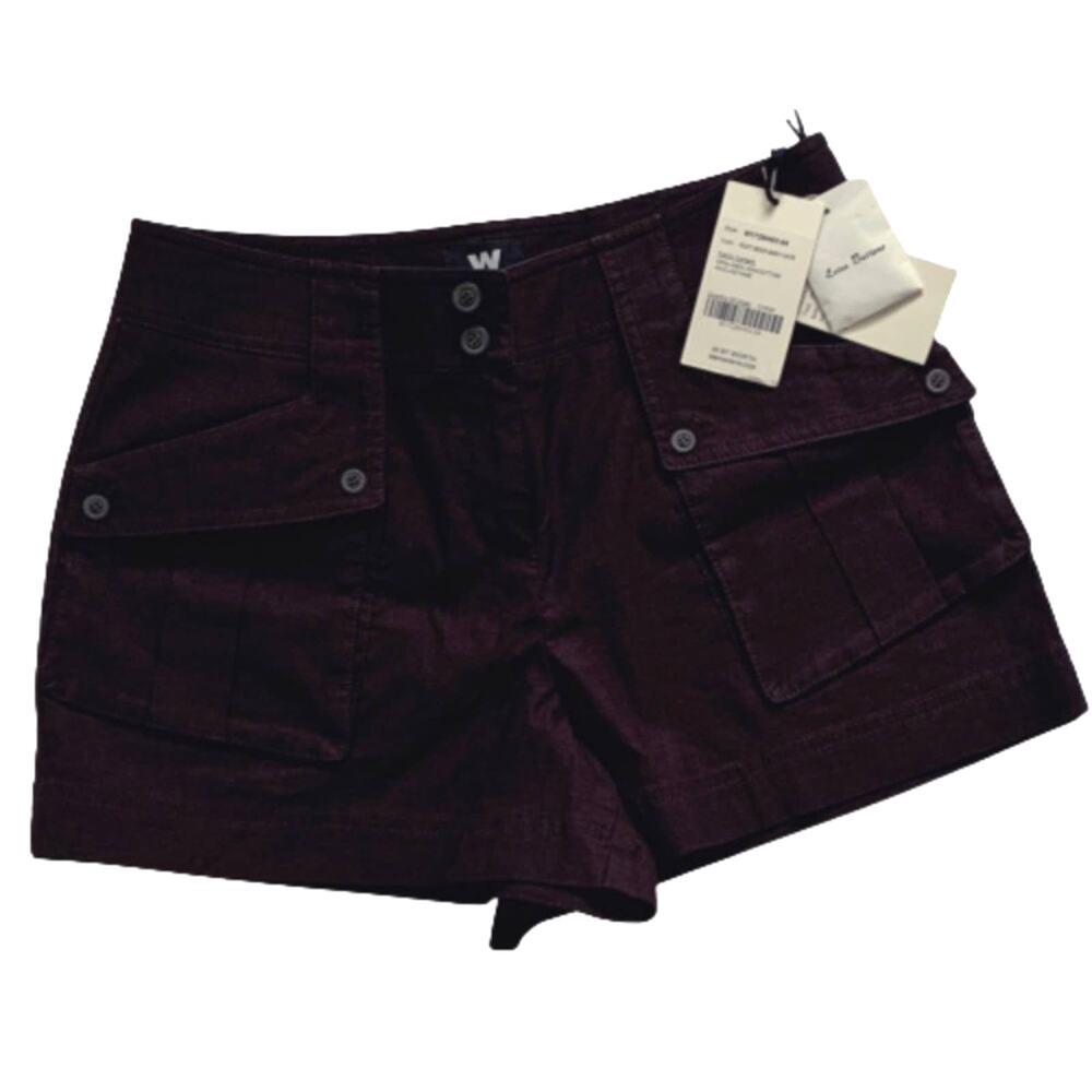 W By Worth Short Shorts Mary Kate Root Beer Dark Brown Cargo Shorts Size 4 NEW